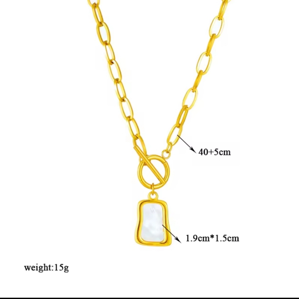 ***NEW*** Geometric Pearl Oyster Necklace - Picture 7 of 8